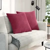 Sofa Pagalvės 2 pcs Vyno raudona 80 x 80 cm Kordūrinis audinys