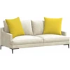 Sofa Pagalvės 2 pcs Šviesi geltona 60 x 60 cm audinys