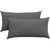 Sofa Pagalvės 2 vnt. audinys Tamsiai pilka 80 x 40 cm
