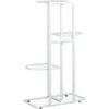 Stovas augalams, 4 lentynos, baltas, 43x22x76cm, metalas