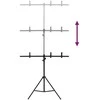 Stovas fonui, juodos spalvos, 91x60x(70–200)cm, T formos