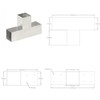 Stulpo sujungimas, 81x81mm, galvanizuotas metalas, T formos