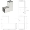 Stulpo sujungimas, 81x81mm, galvanizuotas metalas, L formos