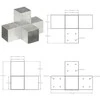 Stulpo sujungimas, 91x91mm, galvanizuotas metalas, X formos