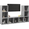 TV staliukas Televizoriaus spintelės, 3vnt., pilkos, 107x35x37cm, MDP
