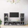 TV staliukas Televizoriaus spintelės, 3vnt., pilkos, 107x35x37cm, MDP