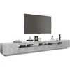 TV staliukas Televizoriaus spintelė su LED, betono pilka, 300x35x40cm