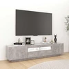 TV staliukas Televizoriaus spintelė su LED, betono pilka, 180x35x40cm