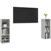TV staliukas Televizoriaus spintelės, 2vnt., pilkos, 107x35x37cm, MDP