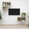 TV staliukas Televizoriaus spintelių komplektas, 4 dalių, ąžuolo, mediena