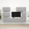 TV staliukas Televizoriaus spintelių komplektas, 6 dalių, betono, mediena