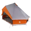 Tipi palapinė 8 asmeniui Pilka ir oranžinė tafta