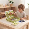 Tooky Toys Paėmęs žaislinis medinis magnetinis žaidimas Montessori galvosūkis vaikams, mokantis suskaičiuoti vaisius 81 el.