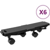 Transportavimo platformos su 4 ratukais, 6vnt., juodos, PP