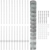 Lauko laukinė tvora su stulpais 25 x 1,2 m Sidabrinė Tinklelis