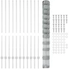 Lauko laukinė tvora su stulpais 25 x 1,4 m Sidabrinė Tinklelis