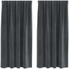 Užtemdymo užuolaidos 2 pcs Šviesiai pilka 140 x 175 cm Aksomas