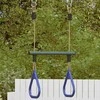 Vaikiška trapecijos juosta su gimnastikos žiedais, mėlyna/žalia