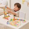 Viga Toys VIGA mediniai karoliukai vėrimo sekos raštams 64 vnt. 3+