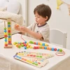 Viga Toys VIGA mediniai karoliukai vėrimo sekos raštams 64 vnt. 3+