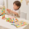 Viga Toys VIGA mediniai karoliukai vėrimo sekos raštams 64 vnt. 3+