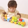 Viga Toys VIGA medinis traukinukas su gyvūnais 18 mėn 17 dalių