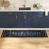 Virtuvės kilimas Juoda 180 x 60 cm Aksomas