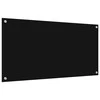 Virtuvės atbraila 2 pcs Juoda 100 x 50 cm grūdintas stiklas