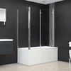 Vonios pertvara, skaidri, 120x69x130cm, grūdintas stiklas