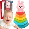 WOOPIE BABY Sensorinė piramidė Kiškio bokštelis 6m+