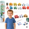 Woopie Žalias medinis vėrimo žaislas Transportas 13 vnt
