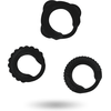 Addicted Toys Set of 3 Juodas Silicone Support Rings - Adjustable Sizes