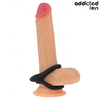 Addicted Toys Double Ring System Silicone Juodas - Textured Support 72 mm