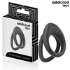 Addicted Toys Double Ring System Silicone Juodas - Textured Support 72 mm