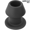 Addicted Toys Extreme Hollow Silicone Plug Size S 7.5 cm - Juodas