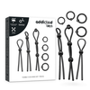 Addicted Toys Flexible Silicone Ring Set 7 pcs - Universal Fit, Juodas