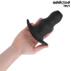 Addicted Toys XL Hollow Silicone Plug - Anatomical, Juodas, 13.9 cm