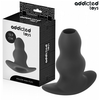 Addicted Toys XL Hollow Silicone Plug - Anatomical, Juodas, 13.9 cm
