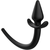 Addicted Toys Puppy Tail Silicone Plug - Ergonomic, Juodas, 7 cm