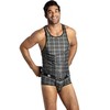 Anais Men Accesories ANAIS MEN Balance Top L Juodas-Gray Checked Microfiber Sleeveless