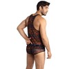 Anais Men Accesories ANAIS Men Chill Top S Juodas Mesh Colorful Print Holiday Palms