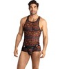 Anais Men Accesories ANAIS MEN Chill Top XL Juodas Mesh Holiday Print Sleeveless