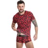 Anais Men Accesories Anais Men Savage Raudona Microfiber Animal Print T-Shirt Size S