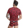 Anais Men Accesories Anais Men Savage Raudona Microfiber Animal Print T-Shirt Size S
