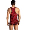 Anais Men Accesories ANAIS MEN Savage Top L - Raudona Microfiber, Animal Print, Sleeveless Fit