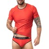 Anais Men Accesories ANAIS Men SOUL Microfiber T-Shirt Raudona &amp; Juodas - Size M, Perfect Fit