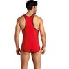 Anais Men Accesories Anais Men SOUL Top M - Raudona Microfiber Sleeveless Fitted Shirt