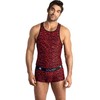Anais Men Accesories Anais Men Tribal Top M - Raudona Microfiber Sleeveless Animal Print Shirt