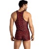 Anais Men Accesories Anais Men Tribal Top M - Raudona Microfiber Sleeveless Animal Print Shirt