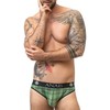 ANAIS MEN SLIP &amp; THONG Anais Men Magic Slip S - Žalias &amp; Juodas Lycra Briefs, Size S